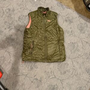 REI Olive and Coral Packable vest